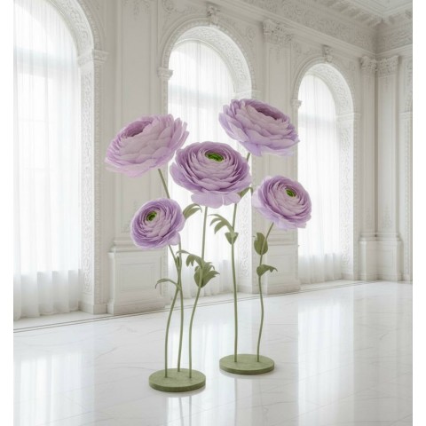 Ростовой цветок из бумаги "Ранункулюс сиреневый"